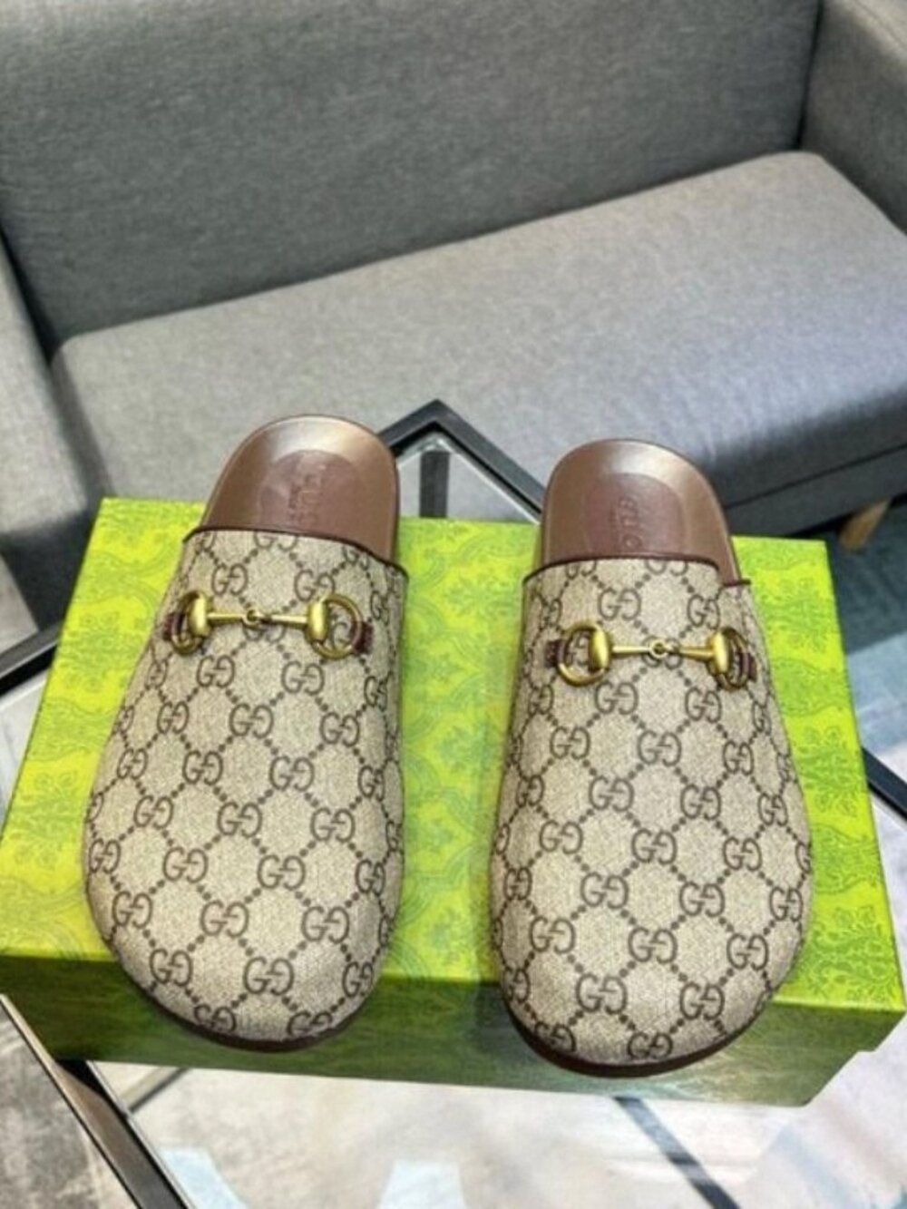Gucci GG Supreme Horsebit Mules – Complete with Original Box & Dust Bags